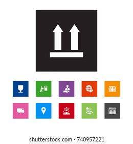 Set Of 11 Logistic Icons Set.Collection Of Arrow, Date, Van And Other Elements.