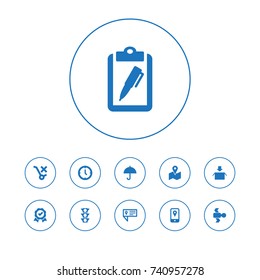 Set Of 11 Logistic Icons Set.Collection Of Pen, arrow, Umbrella And Other Elements.