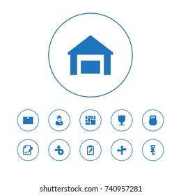 Set Of 11 Logistic Icons Set.Collection Of Forbidden, Operator, Contract And Other Elements.