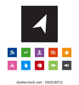 Set of 11 multimedia icons set. Collection of click, music, feed and other elements.