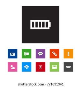 Set Of 11 Multimedia Icons Set.Collection Of Chatting, Camcorder, Tuner And Other Elements.