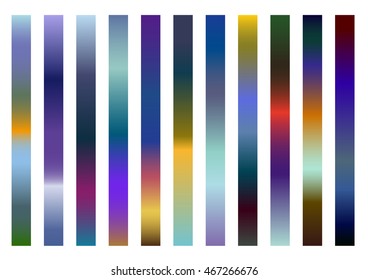 Set of 11 rectangle gradation pattern for design