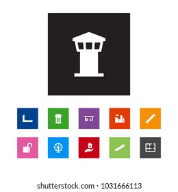 Set of 11 structure icons set. Collection of ferris wheel, ruler and other elements.