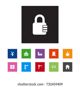 Set Of 11 Structure Icons Set.Collection Of House, Lifting, Casement And Other Elements.