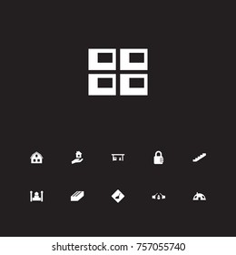 Set Of 11 Structure Icons Set.Collection Of Loft, Mosque, Special And Other Elements.