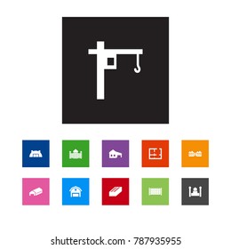 Set Of 11 Structure Icons Set.Collection Of University, Mosque, Stone And Other Elements.