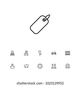 Set of 11 systematization icons line style set. Collection of perishable, map, pallet and other elements.