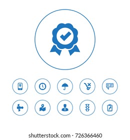 Set Of 11 Systematization Icons Set.Collection Of Umbrella, Stoplight, Award And Other Elements.