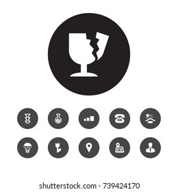Set Of 11 Systematization Icons Set.Collection Of Delivery, Sunshine, Assort And Other Elements.