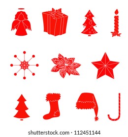 set of 11 vector christmas icons