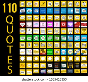 Set with 110 quotes. Vector illustration. 
