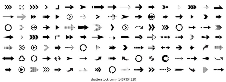 A set of 119 arrows for websites