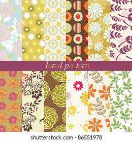 set of 12 abstract floral backgrounds