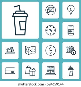 Set Of 12 Airport Icons. Can Be Used For Web, Mobile, UI And Infographic Design. Includes Elements Such As Appointment, Math, Exchange And More.