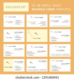 Set of 12 Axe  Creative Busienss Card Template. Editable Creative logo and Visiting card background