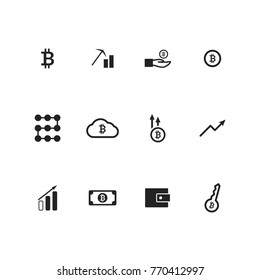 Set of 12 bitcoin icons