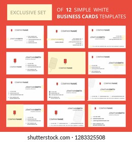 Set of 12 Blood bottle Creative Busienss Card Template. Editable Creative logo and Visiting card background