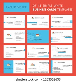 Set of 12 Camcoder Creative Busienss Card Template. Editable Creative logo and Visiting card background