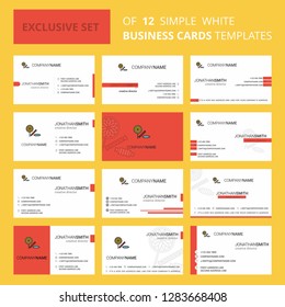 Set of 12 Candies  Creative Busienss Card Template. Editable Creative logo and Visiting card background