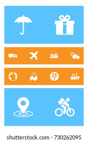 Set Of 12 Cargo Icons Set.Collection Of Vessel, Delivery, World And Other Elements.