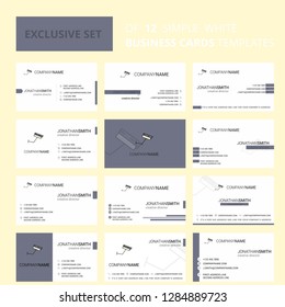 Set of 12 CCTV  Creative Busienss Card Template. Editable Creative logo and Visiting card background