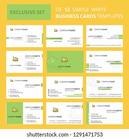 Set of 12 Chicken meat Creative Busienss Card Template. Editable Creative logo and Visiting card background