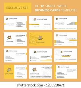 Set of 12 Chimney Creative Busienss Card Template. Editable Creative logo and Visiting card background
