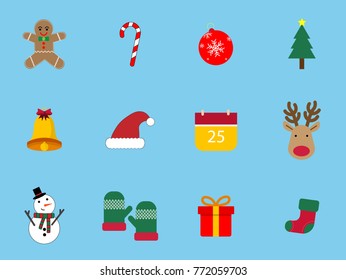 A set of 12 Christmas icon set.
Christmas Day Icons Can be used in the advertising business to use.