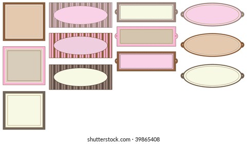 Conjunto de 12 etiquetas y marcos elegantes y limpios