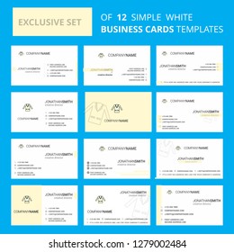 Set of 12 coat Creative Busienss Card Template. Editable Creative logo and Visiting card background