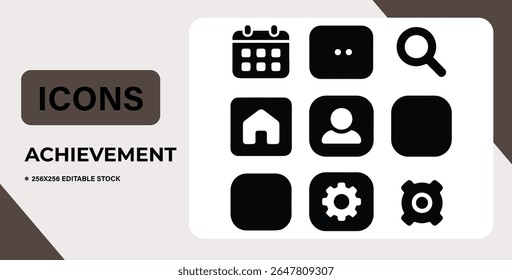 Set of 12 communication icons. Editable vector stock.