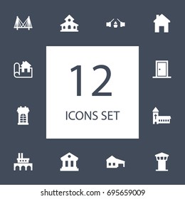 Set Of 12 Design Icons Set.Collection Of Style, Museum, Air Traffic Controller And Other Elements.
