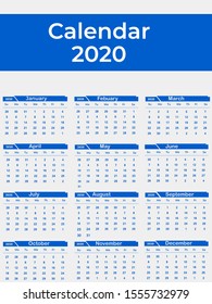 Set of 12 Desk Calendar 2020 from January to December page with Image Placeholder. Easy to edit and place your Image.