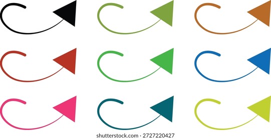 Un conjunto de 12 perforaciones de oreja de diferentes colores con diseños y Formas triangulares únicos