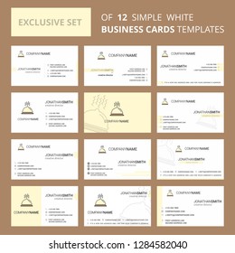 Set of 12 Dish Creative Busienss Card Template. Editable Creative logo and Visiting card background