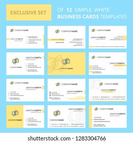 Set of 12 Dollar  Creative Busienss Card Template. Editable Creative logo and Visiting card background