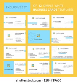 Set of 12 ECG Creative Busienss Card Template. Editable Creative logo and Visiting card background