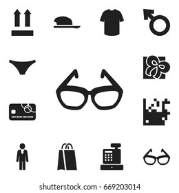 Set Of 12 Editable Business Icons. Includes Symbols Such As Ribbon, Package, Bonnet And More. Can Be Used For Web, Mobile, UI And Infographic Design.
