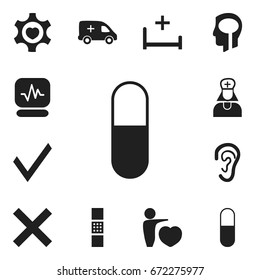 Set Of 12 Editable Clinic Icons. Includes Symbols Such As Hospital Assistant, Intelligence, Human Love And More. Can Be Used For Web, Mobile, UI And Infographic Design.