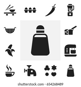 Set Of 12 Editable Cooking Icons. Includes Symbols Such As Strainer, Tropical Fruit, Bakery And More. Can Be Used For Web, Mobile, UI And Infographic Design.