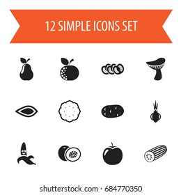 Set Of 12 Editable Cookware Icons. Includes Symbols Such As Citrus, Duchess, Tater And More. Can Be Used For Web, Mobile, UI And Infographic Design.