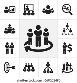 Set Of 12 Editable Cooperation Icons. Includes Symbols Such As Finance Director, Introducing, Agreement And More. Can Be Used For Web, Mobile, UI And Infographic Design.