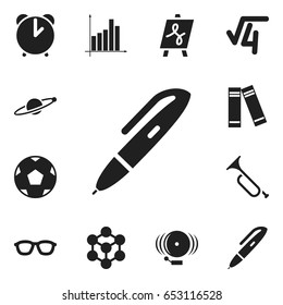 Set Of 12 Editable Education Icons. Includes Symbols Such As Spectacles, Graph, Propeller And More. Can Be Used For Web, Mobile, UI And Infographic Design.
