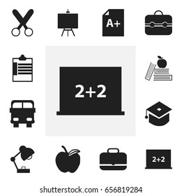 Set Of 12 Editable Education Icons. Includes Symbols Such As Ceremony, Cutting, Lighting And More. Can Be Used For Web, Mobile, UI And Infographic Design.