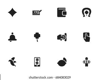Set Of 12 Editable Excitement Icons. Includes Symbols Such As Billfold, Lottery Ticket, Limes And More. Can Be Used For Web, Mobile, UI And Infographic Design.