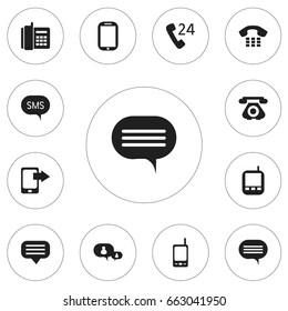 Set Of 12 Editable Gadget Icons. Includes Symbols Such As Chatting, 24 Hour Servicing, Tablet And More. Can Be Used For Web, Mobile, UI And Infographic Design.