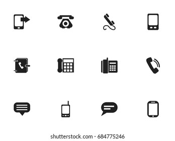 Set Of 12 Editable Gadget Icons. Includes Symbols Such As Comment, Phone, Home Cellphone And More. Can Be Used For Web, Mobile, UI And Infographic Design.