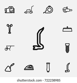 Set Of 12 Editable Instrument Outline Icons. Includes Symbols Such As Nippers, Putty Knife, Forceps And More. Can Be Used For Web, Mobile, UI And Infographic Design.