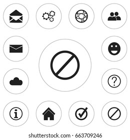 Set Of 12 Editable Internet Icons. Includes Symbols Such As Group, Network, Home And More. Can Be Used For Web, Mobile, UI And Infographic Design.