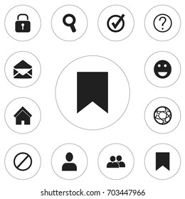 Set Of 12 Editable Internet Icons. Includes Symbols Such As Letter, Security, Profile And More. Can Be Used For Web, Mobile, UI And Infographic Design.
